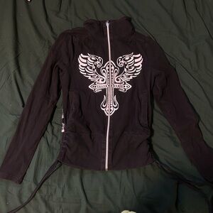 Y2K Winged Cross Rhinestone
Zip Up